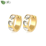 Colorful Heart Hoop Earrings 925 Silver Needle 18mm Party Jewelry Gift
