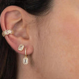 925 Silver Geometric Hoop Earrings with Zircon Stone for Women