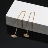 Evil Eye Drop Earrings Tassel Chain Long Dangle Earr