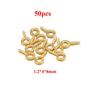 50/100pcs Stainless Steel Small Eye Pins for DIY Jewelry Making