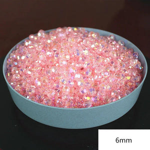 AB Pink Clear Acrylic Faceted Beads Jewelry Making 300/500Pcs