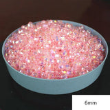 AB Pink Clear Acrylic Faceted Beads Jewelry Making 300/500Pcs