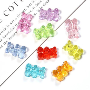 50pcs Bear Acrylic Loose Beads DIY Bracelet Pendant Necklace