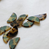 2PCS Colorful Acetate Semicircle Straight Hole Earring DIY Accessories