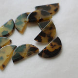 2PCS Colorful Acetate Semicircle Straight Hole Earring DIY Accessories