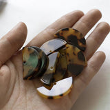 2PCS Colorful Acetate Semicircle Straight Hole Earring DIY Accessories
