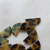 2PCS Colorful Acetate Semicircle Straight Hole Earring DIY Accessories