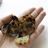 2PCS Colorful Acetate Semicircle Straight Hole Earring DIY Accessories