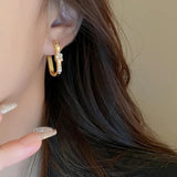 Square Hoop Earrings 14K Real Plated Wedding Gift