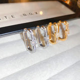 Square Hoop Earrings 14K Real Plated Wedding Gift