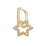 Geometric Silver Dangle Hoop Earrings for Women