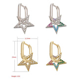 Geometric Silver Dangle Hoop Earrings for Women
