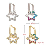 Geometric Silver Dangle Hoop Earrings for Women