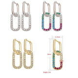 Geometric Silver Dangle Hoop Earrings for Women