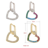 Geometric Silver Dangle Hoop Earrings for Women
