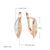 Glossy Women's Earrings 585 Rose Gold+Silver Two-Color Daily Party Jewelry
