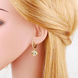 Colorful Evil Eye Earrings Copper Plated Hoops Greek Eye Lucky Jewelry
