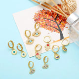 Colorful Evil Eye Earrings Copper Plated Hoops Greek Eye Lucky Jewelry