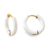 Pink Purple Hoops Earrings Piercing Stainless Steel Women Men Jewelry