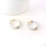 Pink Purple Hoops Earrings Piercing Stainless Steel Women Men Jewelry
