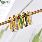 925 Silver Geometry 24K Earrings 18mm Large Hoop Women Jewelry