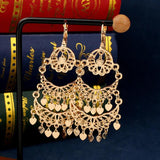Heart Tassels Dangle Earring Plated French Hook Moon Shape Drop Earrings