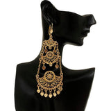 Heart Tassels Dangle Earring Plated French Hook Moon Shape Drop Earrings