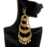 Heart Tassels Dangle Earring Plated French Hook Moon Shape Drop Earrings