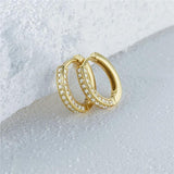 Zircon Pearl 925 Silver Hoop Earrings Wedding Party Jewelry