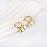 Small Stars Tassel Hoops Earrings Stainless Steel Drop Earrings