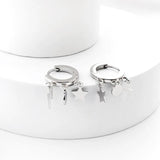 Small Stars Tassel Hoops Earrings Stainless Steel Drop Earrings