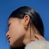 Bilandi Modern Jewelry Spike Earrings 925 Silver Needle Desigh