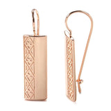 Ethnic Square Pendant Earrings 585 Piercing Dangle Women Jewelry