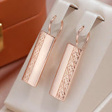 Ethnic Square Pendant Earrings 585 Piercing Dangle Women Jewelry