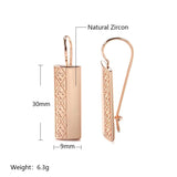Ethnic Square Pendant Earrings 585 Piercing Dangle Women Jewelry