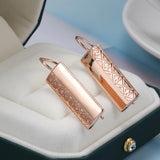 Ethnic Square Pendant Earrings 585 Piercing Dangle Women Jewelry