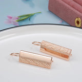 Ethnic Square Pendant Earrings 585 Piercing Dangle Women Jewelry