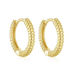 Punk Geometric Round Hoop Earrings 925 Sterling Silver 18K Earrings