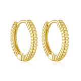 Punk Geometric Round Hoop Earrings 925 Sterling Silver 18K Earrings