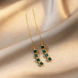 French 14K Emerald Zircon Pendant Jewelry for Women