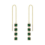 French 14K Emerald Zircon Pendant Jewelry for Women