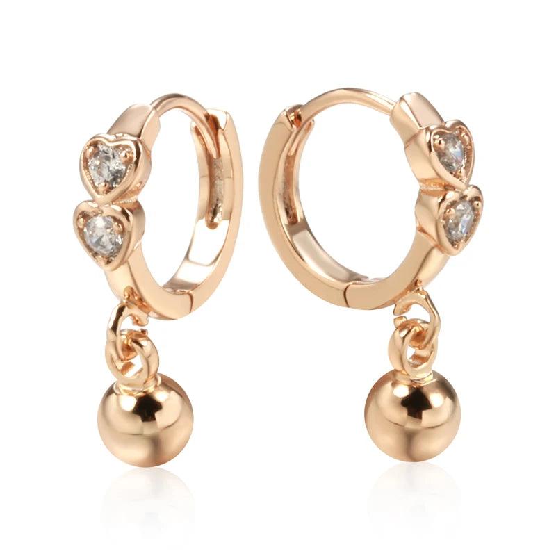 Heart Shape Hoop Earrings Inlaid with Zircon Party Jewelry