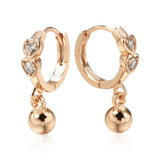 Heart Shape Hoop Earrings Inlaid with Zircon Party Jewelry