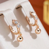 Heart Shape Hoop Earrings Inlaid with Zircon Party Jewelry