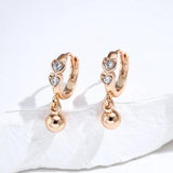 Heart Shape Hoop Earrings Inlaid with Zircon Party Jewelry