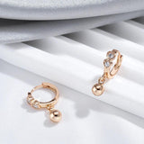 Heart Shape Hoop Earrings Inlaid with Zircon Party Jewelry