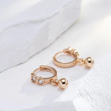 Heart Shape Hoop Earrings Inlaid with Zircon Party Jewelry