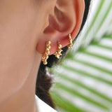 Heart Square Hoop Earring Set Plated Metal Piercing Huggie Earrings