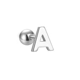 925 Silver Minimalist 26 Letters Stud Earrings Initials Ear S