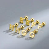 925 Silver Minimalist 26 Letters Stud Earrings Initials Ear S